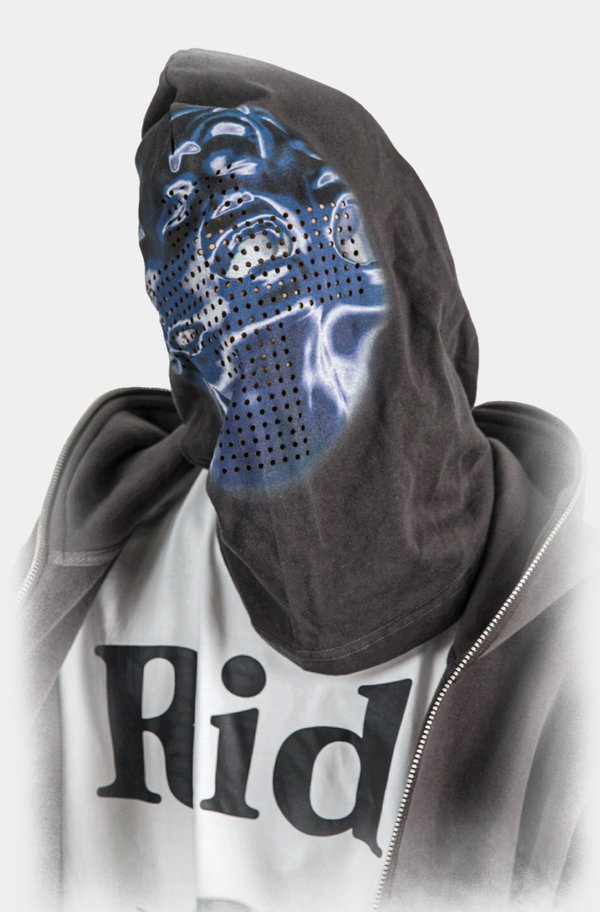 Stereo R Zipper With Face Mask Hoodie